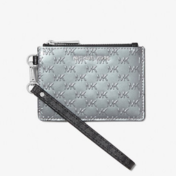 NWOT Michael Kors Logo Patent Leather Card Case Wallet Wristlet - Picture 3 of 13